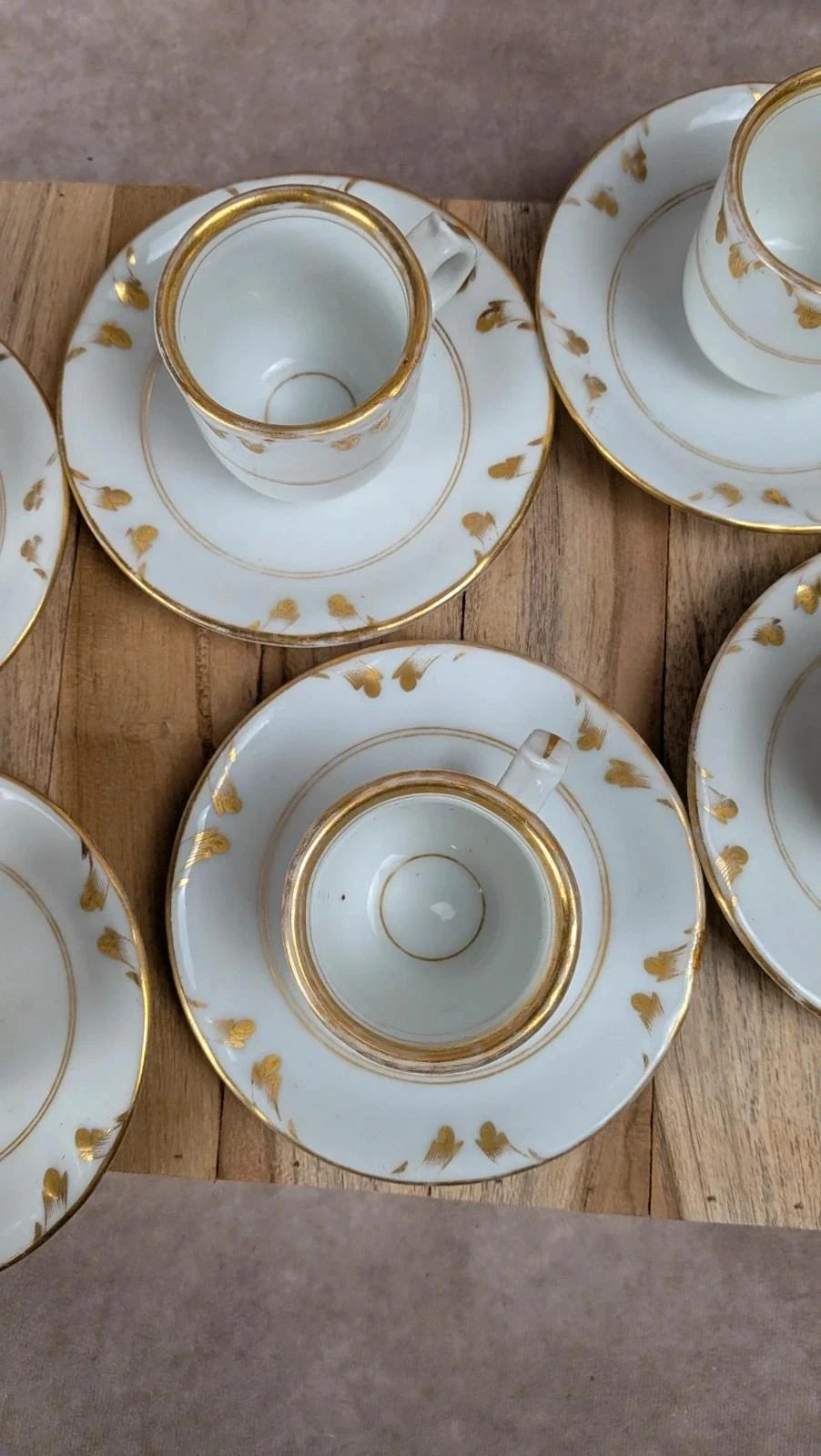 Set of 6 old Paris cups and their 6 gilded saucers – photo 4